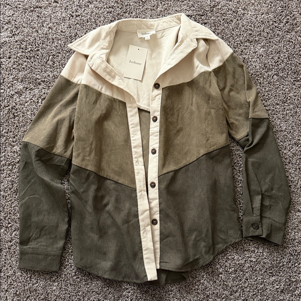 Colorblock Button-Up Shirt